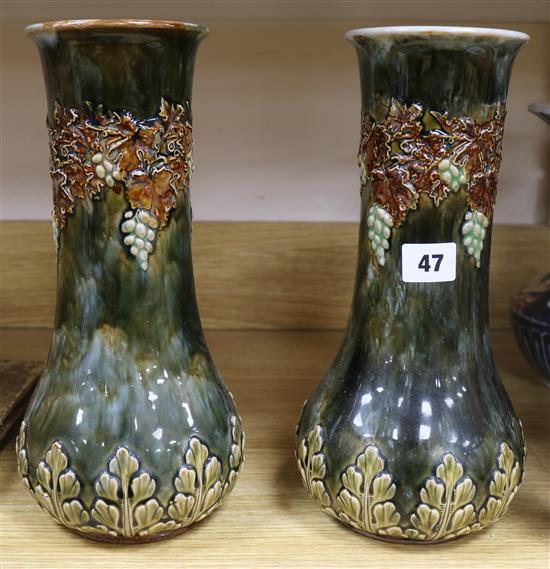 A pair of Royal Doulton vases height 30cm